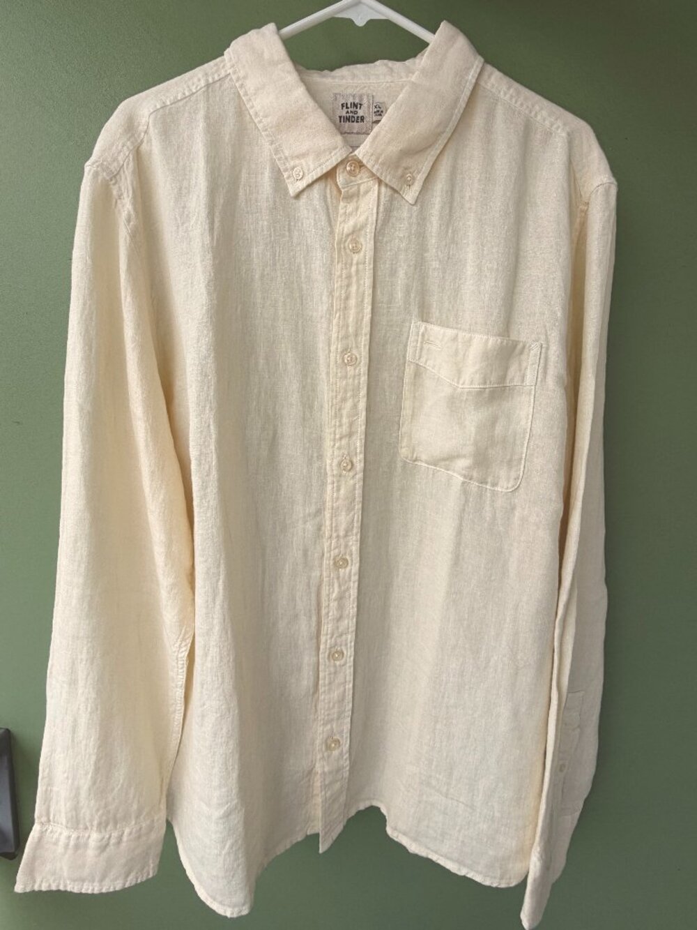 Flint and Tinder Classic Linen Shirt: Natural (XL)